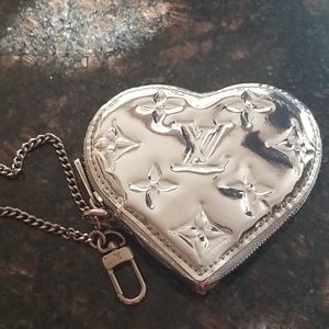 Louis Vuitton silver heart coin pouch